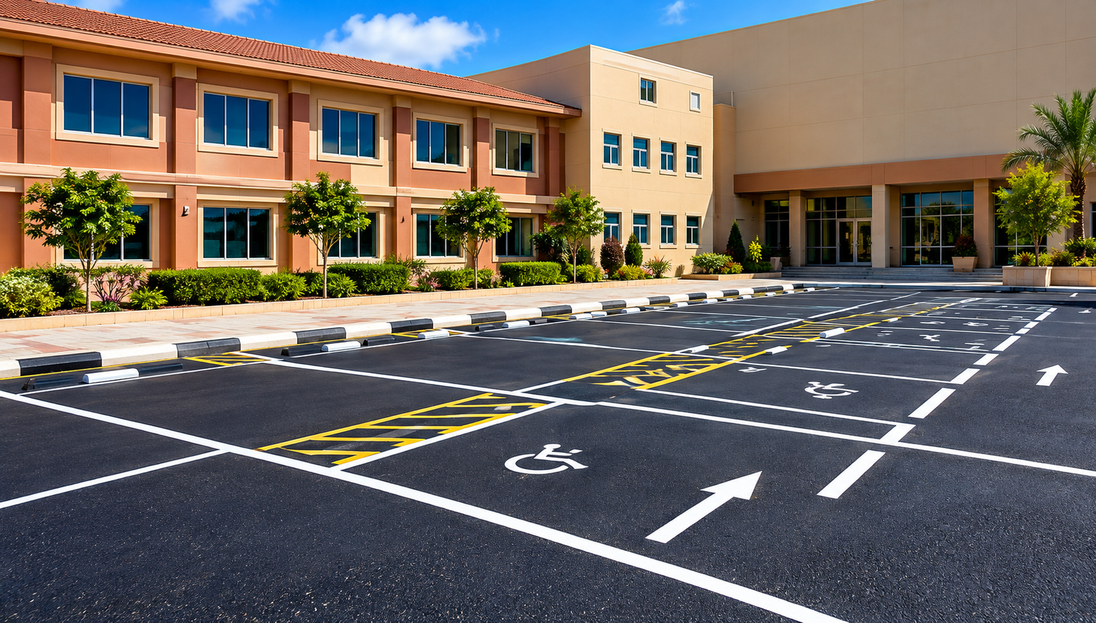 تخطيط مواقف المدارس بالرياض وخطوط المواقف والعلامات الأرضية